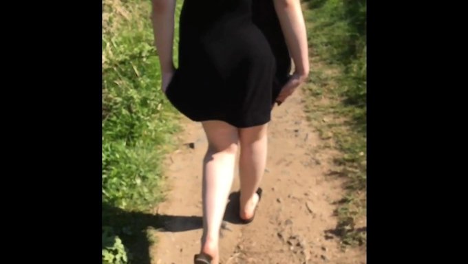 Promenade Lente Le Long Du Chemin De Bord De Rivière